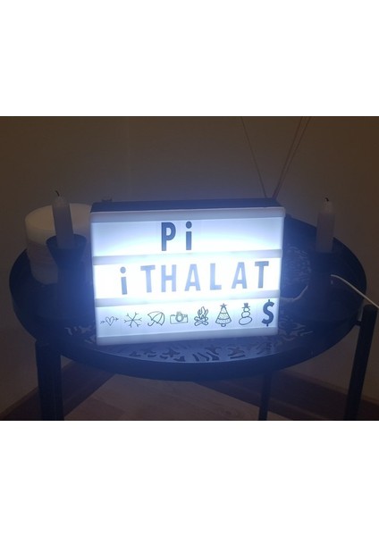 Cinematic Harflerle Işıklı Mesaj Veren Light Box LED Pano A4 fiyatları