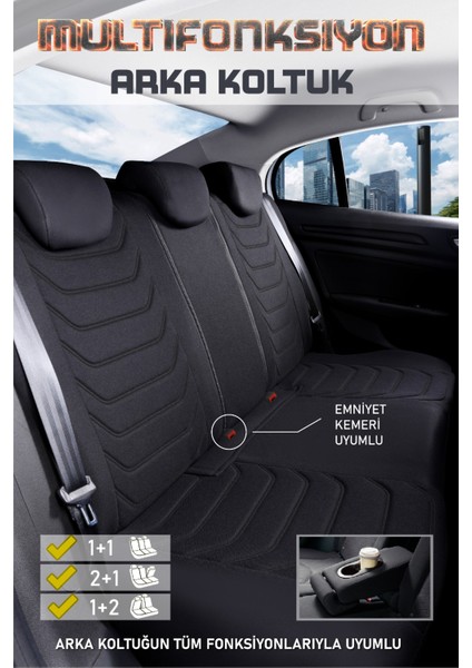 Volvo XC70 Deri Detaylı Oto Koltuk Kılıfı Ön Arka Set Karbon Serisi Siyah Scr fiyatları