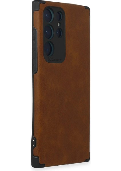 OMR02 Samsung Galaxy S22 Ultra Kılıf Loop Deri Silikon - Kahverengi fiyatları