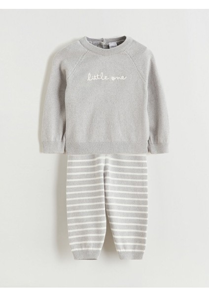 Peak Yeni Sezon Bisiklet Yaka Erkek Bebek Sweatshirt ve Eşofman Alt 2'li