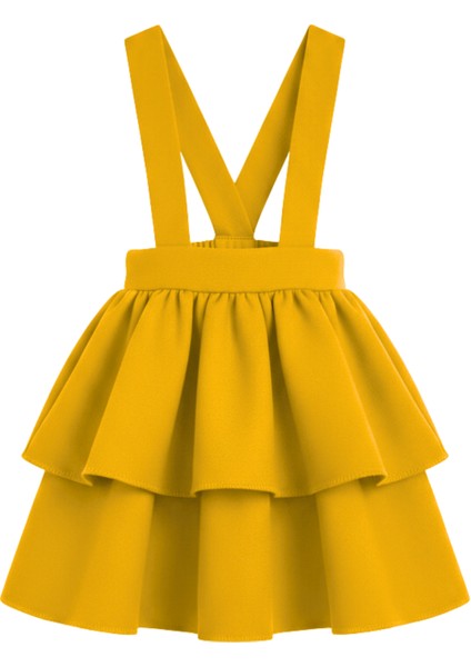 Kız Çocuk Helen Sarı Askılı Kat Kat Bağlama 23 Nisan Jile Elbise fiyatları