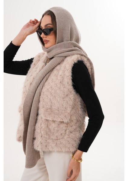Kapüşon Detaylı Örgü Şal | Hooded Scarf Trendi fiyatları