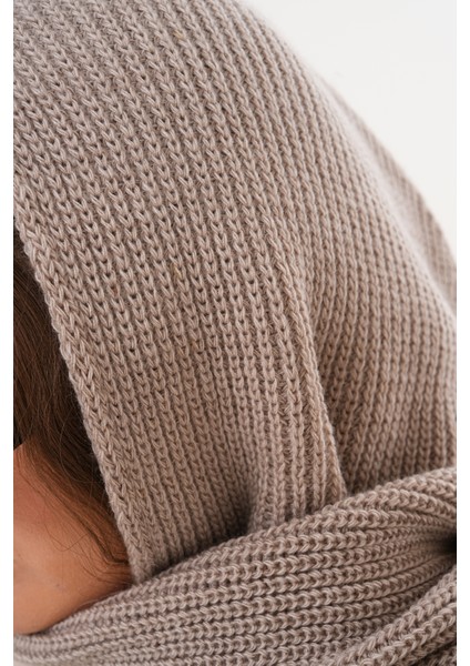 Kapüşon Detaylı Örgü Şal | Hooded Scarf Trendi
