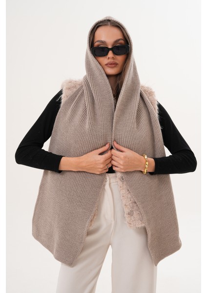 Kapüşon Detaylı Örgü Şal | Hooded Scarf Trendi