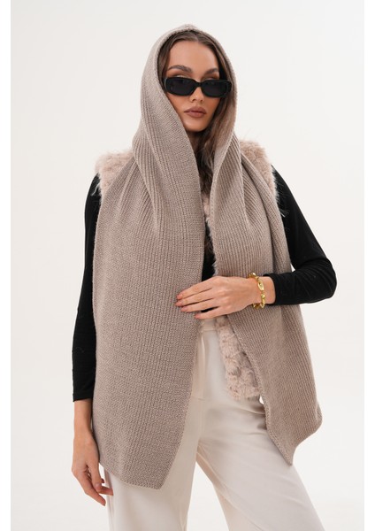 Kapüşon Detaylı Örgü Şal | Hooded Scarf Trendi