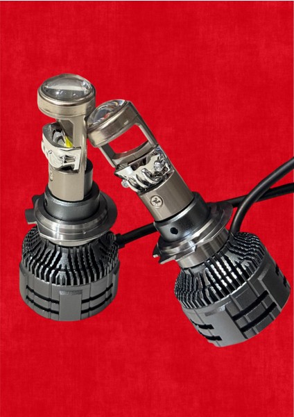 H7 Mercekli Mega 75WATT 22.000 Lümenled Farled Zenon Garantili Mercekli H7 Profesyonel Güçlü Aydınlaltma