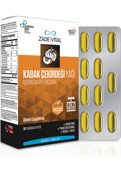 Kabak Çekirdeği Yağı 60 Kapsül - Dezenfektan Hediyeli (%72 Alkol)