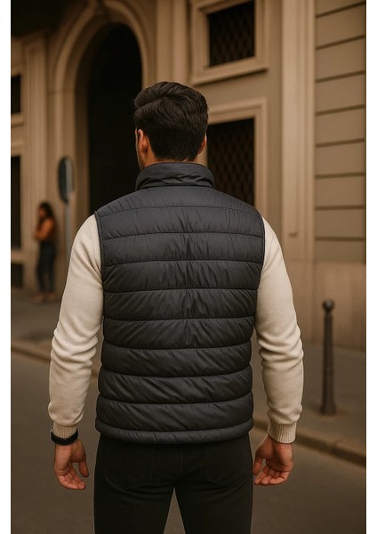 Erkek Kışlık Premium Basic Astarlı Füme Şişme Yelek indirimleri