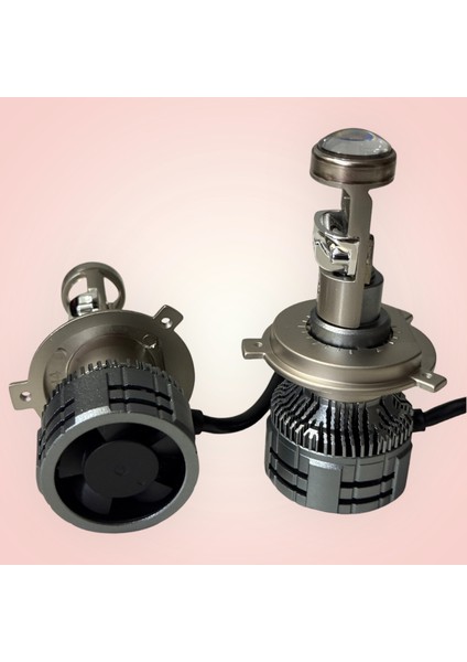 H4 Mercekli Mega 75WAT 22.000 Lümen LED Farled Zenon Garantili Mercekli H4 Profosyönel Güçlü Aydınlaltma