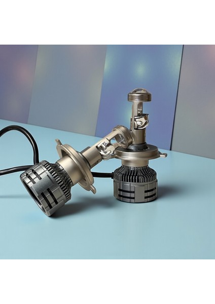 H4 Mercekli Mega 75WAT 22.000 Lümen LED Farled Zenon Garantili Mercekli H4 Profosyönel Güçlü Aydınlaltma