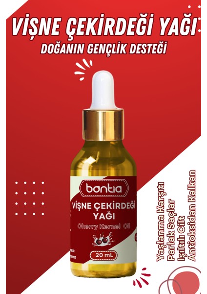 Premium Vişne Çekirdeği Yağı - %100 Saf Soğuk Sıkım Doğal Antioksidan Destekli Yaşlanma Karşıtı Cilt ve Saç Bakım Yağı fiyatları
