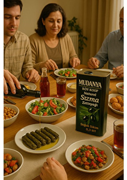 Mudanya Soğuk Sıkım Sızma Zeytinyağı 5 Lt Türkiye Menşeli Yüksek Kalite