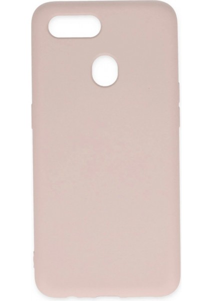 Oppo A12 Kılıf Nano Içi Kadife Silikon - Pudra