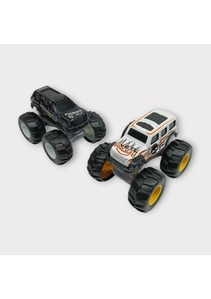 Mini Off-Road Araçlar 2'li - Siyah Beyaz (Lisinya)