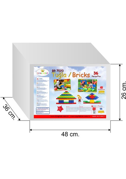 Büyük Tuğla 36 Parça – Renkli Yapı Blokları – Eğitici ve Beceri Gelişim Oyuncağı fırsatları