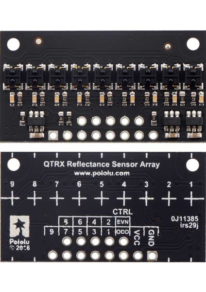 QTRX-HD-09RC 9'lu Çizgi Algılama Sensörü (Sık Sensör Dizilimli)