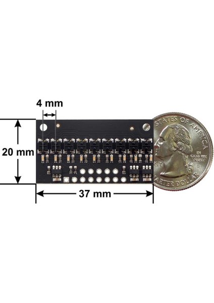 QTRX-HD-09RC 9'lu Çizgi Algılama Sensörü (Sık Sensör Dizilimli) fiyatları