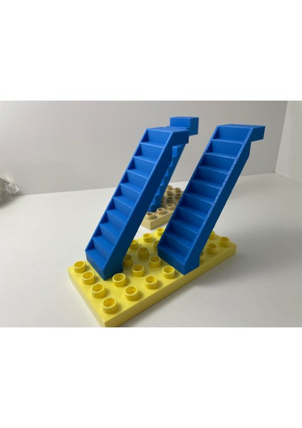 Yapı Blok Uyumlu Merdiven (Ikili - 2 Adet) - 3D Baskı - Düz Merdiven modelleri