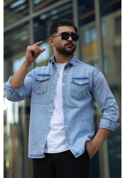 Light Wash Denım Gömlek