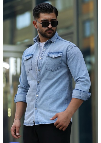 Light Wash Denım Gömlek modelleri