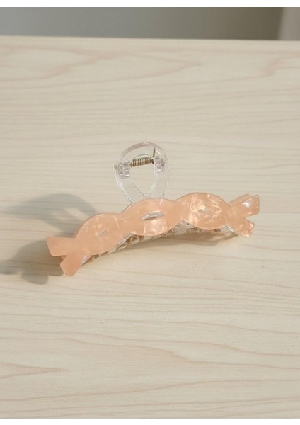 Kadın Spiral Şekilli Soft Akrilik Somon Pembe Mandal Toka fiyatları