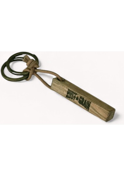 Ahşap Anahtarlık – Deri Sırım Bağlı El Yapımı Rustik Tasarım