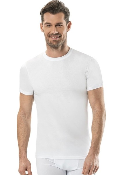Erkek 5'li Beyaz Sıfır Yaka Fanila Pamuklu Atlet