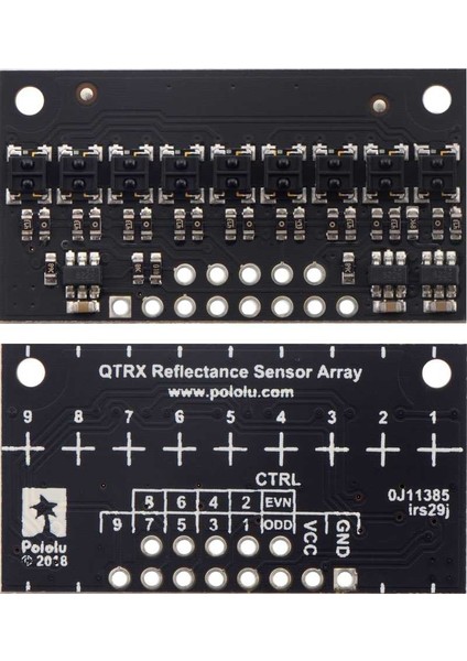 QTRX-HD-09A 9'lu Çizgi Algılama Sensörü (Sık Sensör Dizilimli)