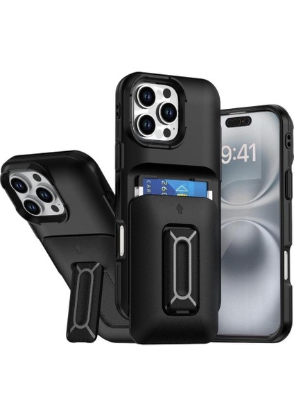 Iphone Uyumlu Metal Kartlıklı Standlı Tank Kılıf