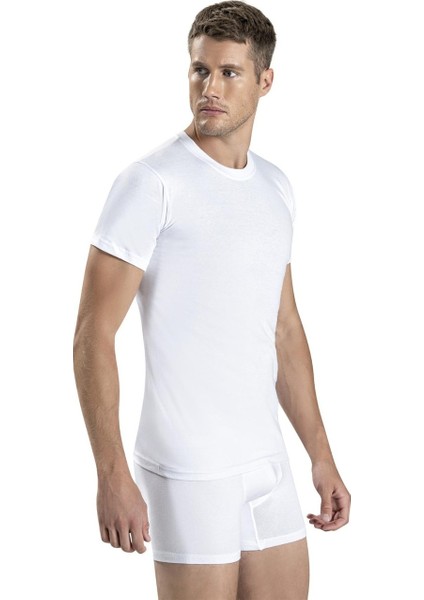 Erkek 4'lü Beyaz Sıfır Yaka Fanila Pamuklu Atlet modelleri