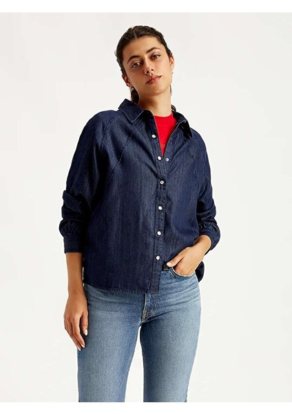 Solid Regular Fit Kadın Denim Gömlek indirimleri