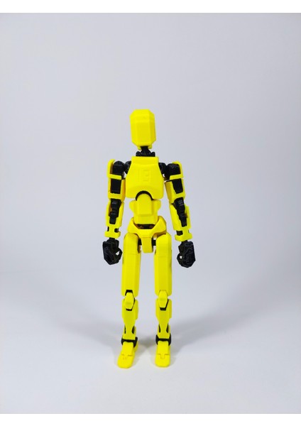 Dummy Oynar Eklemli 15 cm Aksiyon Oyuncağı Neon Sarı Siyah 3 Çift El & Aksesuar