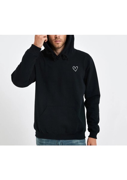Vektörel Kalp - Sweatshirt Unisex 3 Iplik Kapşonlu fiyatları