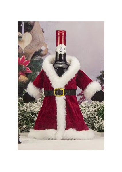 2 Adet Noel Temalı Kırmızı Şarap Çantası | Noel Elbisesi Şişe Kapağı & Etek Şarap Şişesi Süsleme Seti | Dekoratif Kırmızı Şarap Kapakları fiyatları