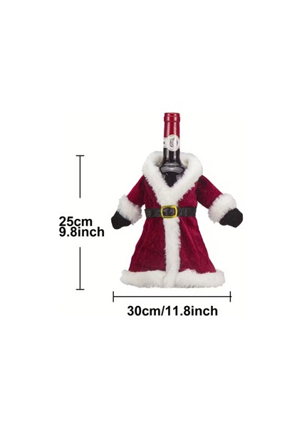 2 Adet Noel Temalı Kırmızı Şarap Çantası | Noel Elbisesi Şişe Kapağı & Etek Şarap Şişesi Süsleme Seti | Dekoratif Kırmızı Şarap Kapakları fırsatları