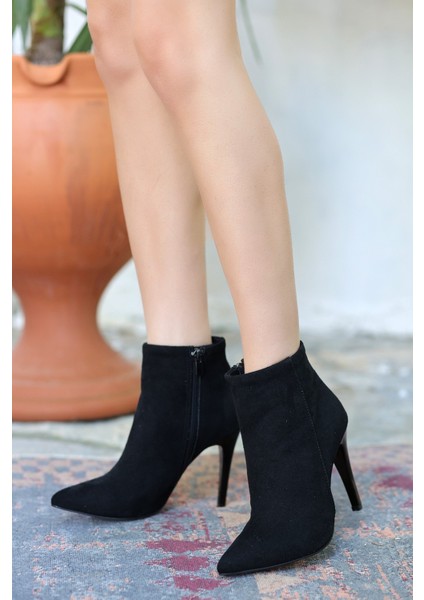 Blan Siyah Süet Topuklu Bot - Lisinya modelleri