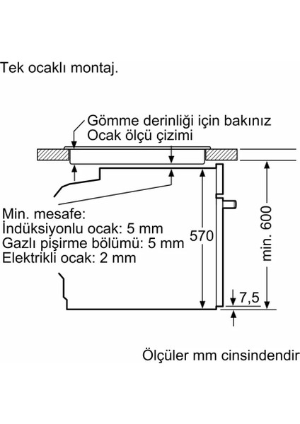 HB478G5B6 Ankastre Fırın 60 x 60 cm Siyah
