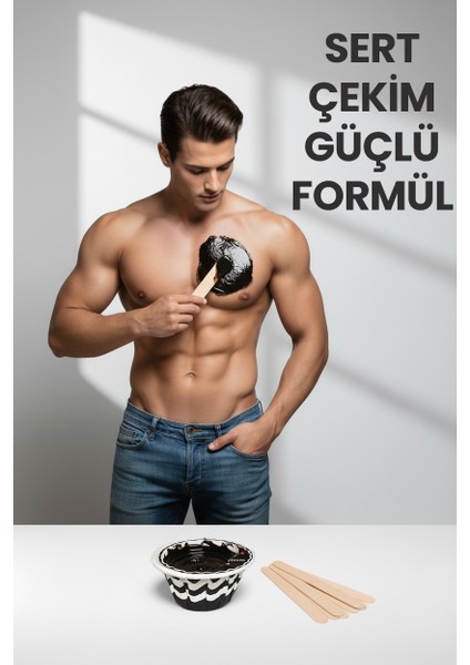 Erkeklere Özel Kalıp El Ağdası Seti, 500GR Black Ağda, Isıtıcı Makine, 5 Adet Medikal Ağda Spatulası fiyatları