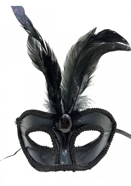 Rugan Kaplama Kırmızı Tüylü Parti Maskesi fiyatları