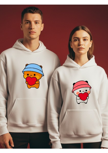 Bubu&dudu – Sevgili Kombini Sweatshirt Unisex 3 Iplik Kapşonlu