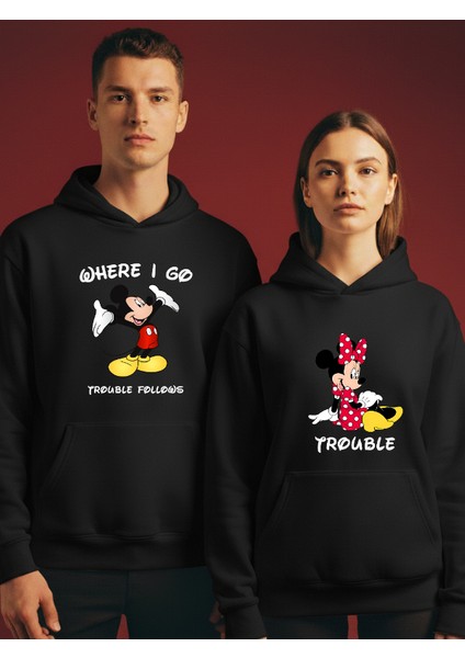 Trouble Follows – Sevgili Kombini Sweatshirt Unisex 3 Iplik Kapşonlu