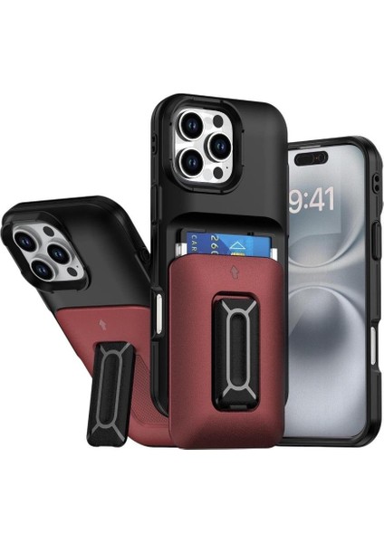 Iphone Uyumlu Metal Kartlıklı Standlı Tank Kılıf