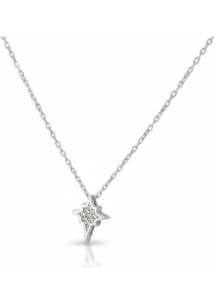 ​orijinal Swarovski Taşlı Kuzey Yıldızı Gümüş Kolye