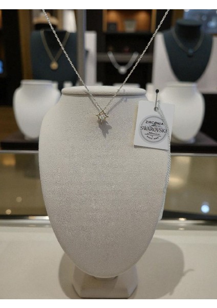 ​orijinal Swarovski Taşlı Kuzey Yıldızı Gümüş Kolye indirimleri