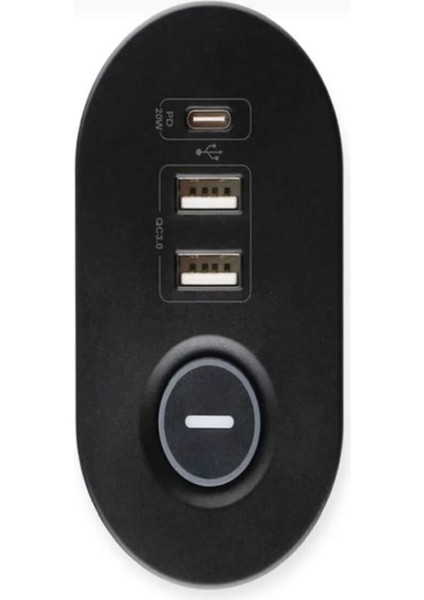 Termal Akım Korumalı Masa Kenarı Ayarlanabilir 3 Priz+2 Usb+1 Type-C Girişli 1.8m Uzatma Kablolu Hızlı Sarj fırsatları