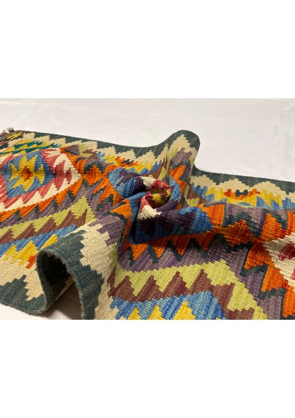 El Dokuma Afgan Kilim Yün Kök Boya