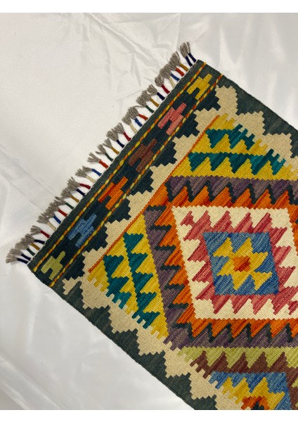 El Dokuma Afgan Kilim Yün Kök Boya