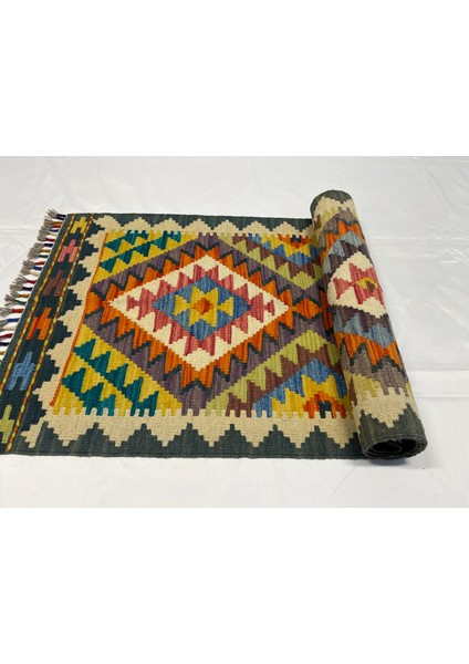 El Dokuma Afgan Kilim Yün Kök Boya