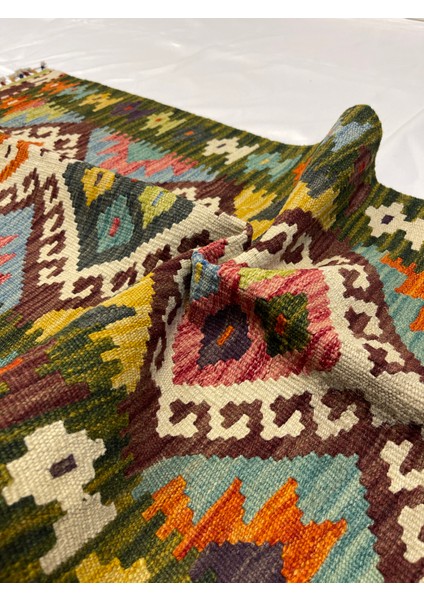 El Dokuma Afgan Kilim Yün Kök Boya