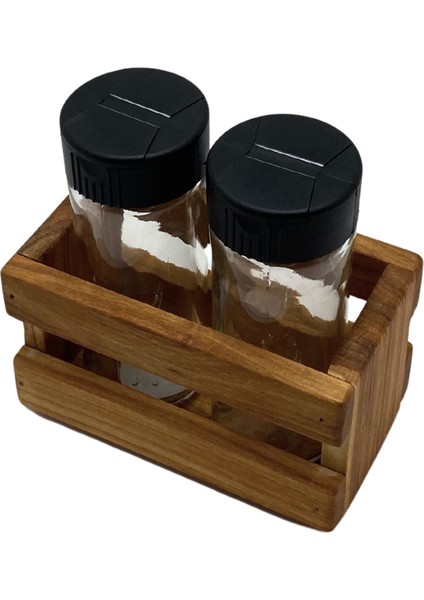 Ahşap Doğal 2li Baharatlık Ahşap Cam Set Takımı(Set)(Kiraz) modelleri